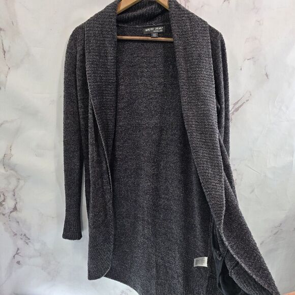 Barefoot Dreams Sweater Women L XL Cozy Chic Lite Cardigan Wrap Long Marled - Picture 9 of 10